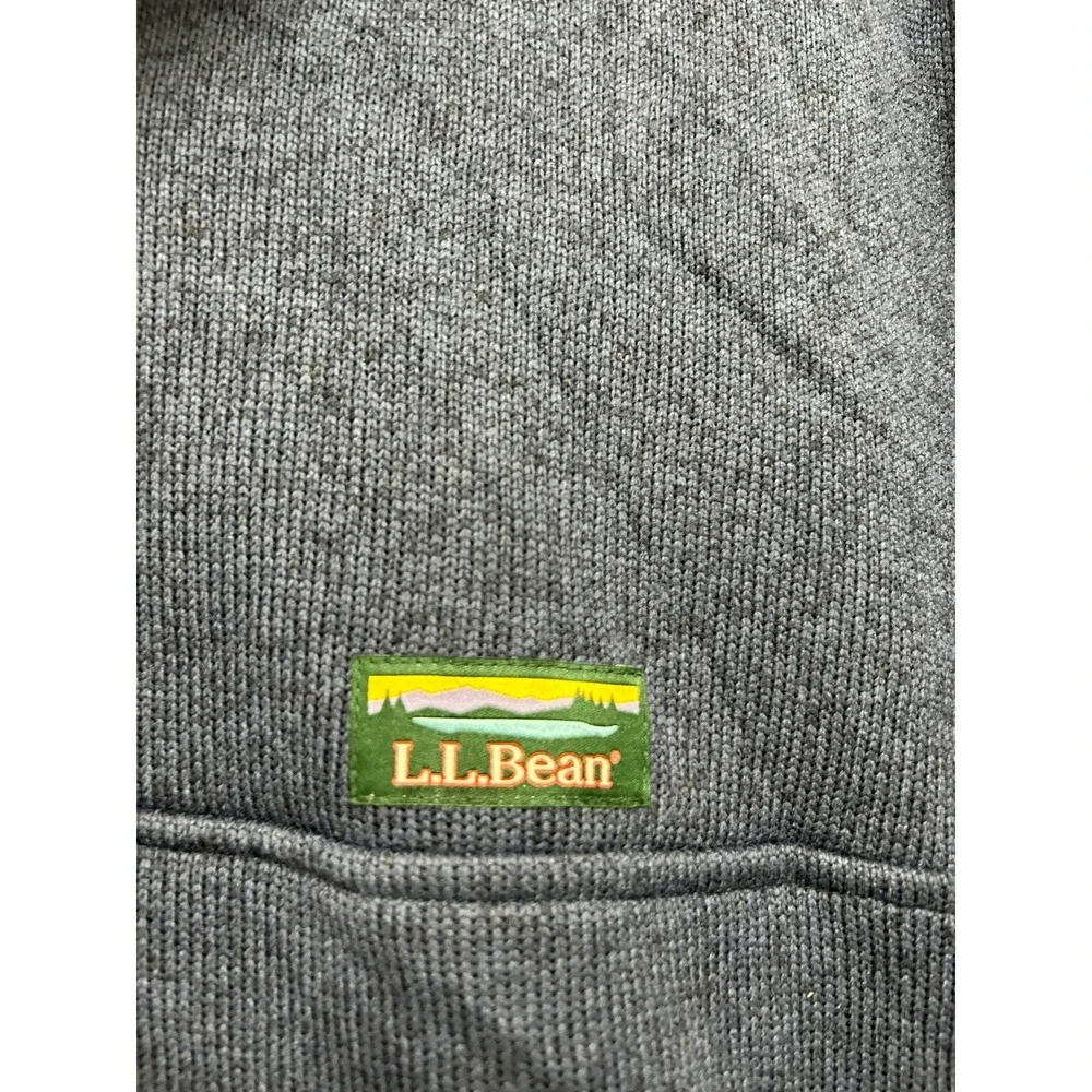 LL Bean Mens‎ XL Blue Sweater Fleece Pullover Snap Mock Neck